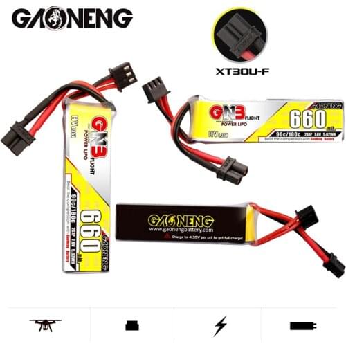 1-10Pcs GNB HV Lipo Battery 2S 7.6V 90C/180C 660mAh for Happymodel FPV Racing Cine Whoop BetaFPV RC Drone With XT30U-F Plug