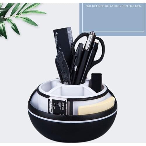 1pcs 360 degree Round Rotating Pen Holder Desktop Stationery Storage Box Office Supplies
