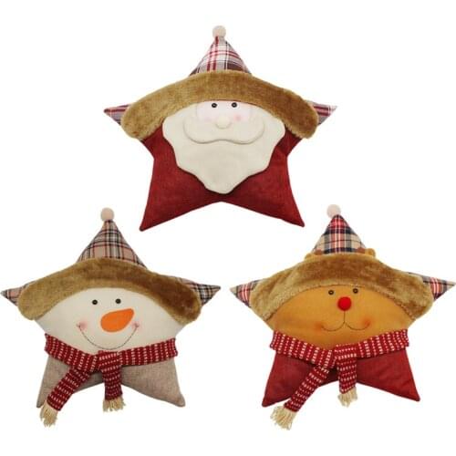 1Pc Cute Wool Pillow Christmas Decorations For Home Santa Claus Snowman Deer Car Soft Pillow New Year Sofa Decor Christmas