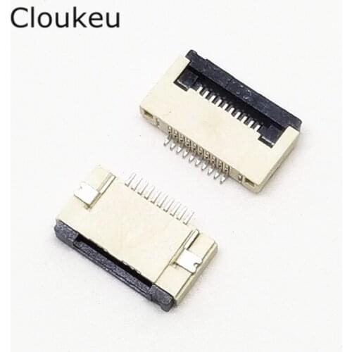 10Pcs FPC Connector cable socket 0.5MM 10Pin Clamshell Bottom Contact Type