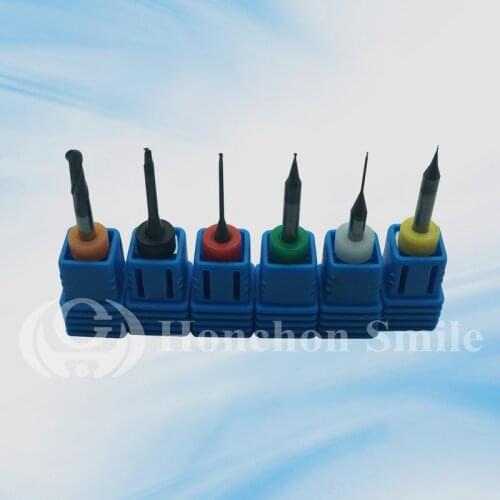 10pcs Dentmill burs shaft 3mm length 47mm size3.0/2.0/1.0/0.8/0.6/0.3mm/DLC coating High quality dental zirconia burs