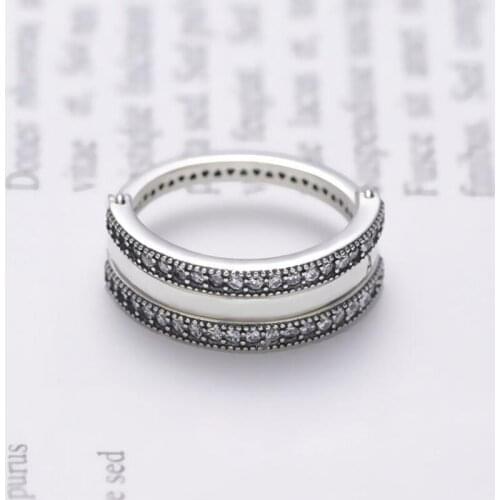 100% 925 Sterling Silver Pan Ring New Classic Hollow Heart-shaped Turnover Logo Ring For Women Wedding Party Fashion Jewelry