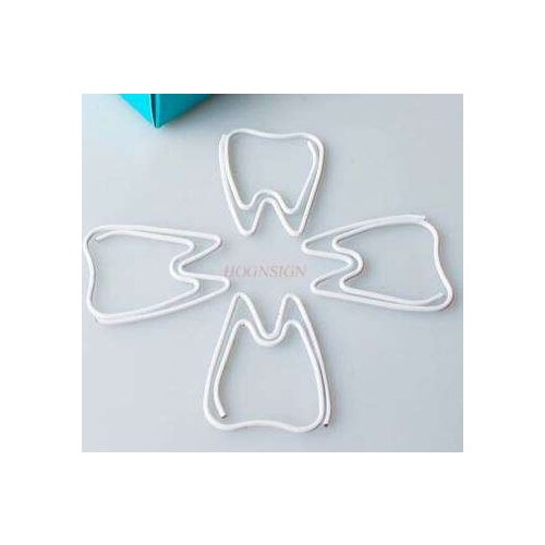 12pcs White Cracked Tooth Paper Clip Paper Clip Paper Clip Bone Calcium Deficient Paper Clip Mini Paper Clip