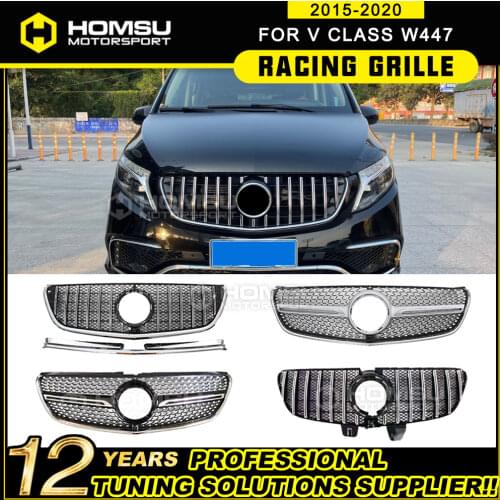 GT style grill with net grille suitable for NEW X class W447 GT WITH NET Grille 2015-2018 W447 grille without emblem