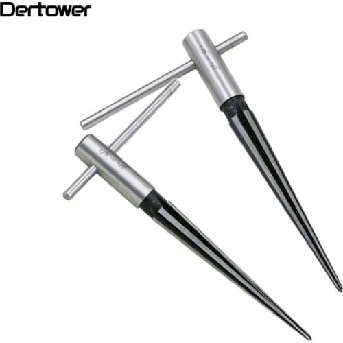 3-13mm 6 Fluted Bridge Pin Hole Tapered Woodworker Cutting Tool Pin Hole Handheld Reamer T Handle Tapered Chamfer Reaming DT6