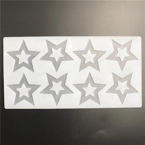 8 Cavity Chocolate Insert Hollow Five-pointed Star Fondant Silicone White Cake Mold Chocolate Baking Decorating Tools #16