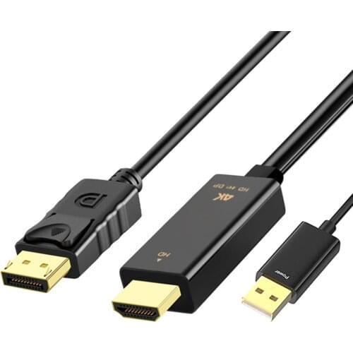 HDMI-compatible To DisplayPort Adapter With USB Power Cable Creation 4K X 2K @ 60Hz Male To DP Female Adapter Converter