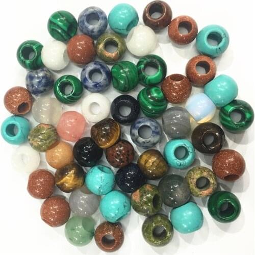 12x10mm Natural Stone European Large Big Hole Beads Charms Pendants for European Bracelet Jewelry Making Wholesale Lots Bulk