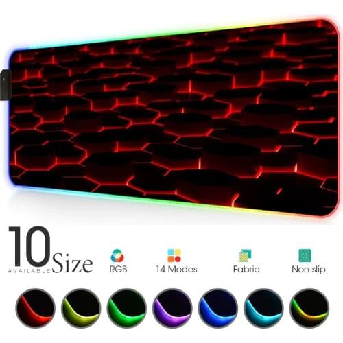 Black and Red Rgb Mouse Pad Gamer Mat Gloway MousePad Led Play Mat with Backlight Deco Gaming Lights Carpet Mouse Xxl Rgb Laptop