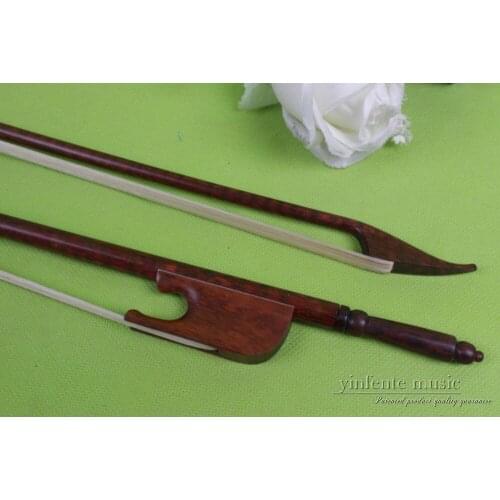 Yinfente Snake Wood Violin Bow 4/4 Baroque Style Snake wood Frog Violin Accessory Parts Natural White Horse Hair Full Size