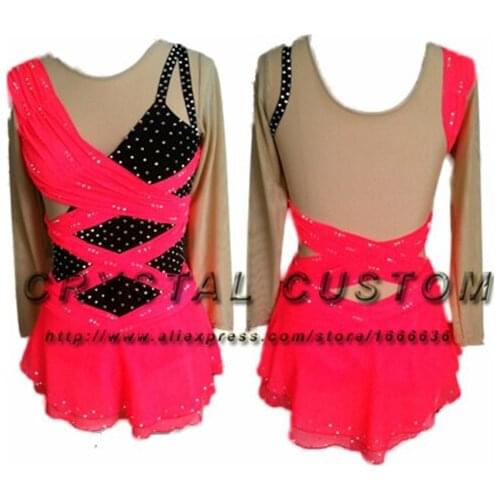 Custom Ice Figure Skating Dress For Kids Fashion New Brand Competition Figure Skating Dresses Crystal DR3639