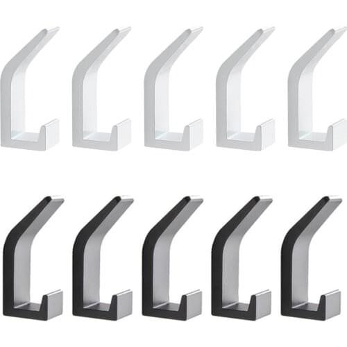 Drill-free Adhesive Wall Hanging Hooks Hangers Coat Towel Hat Clothes Hooks with 5PCS Glue for Home Kitchen Bathrooms wall hook