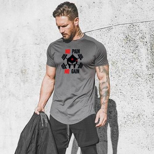 Summer Skull print gym shirt Mesh Quick Dry fitness men t-shirt brand clothing Sports t shirt male short sleeve Running t shirt