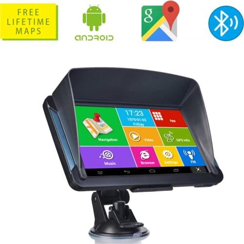 7" Inch Android 16GB RAM512MB Car GPS Navigation Sat Na AV-IN Bluetooth WIFI FM Transmitter Free maps+Sunshade