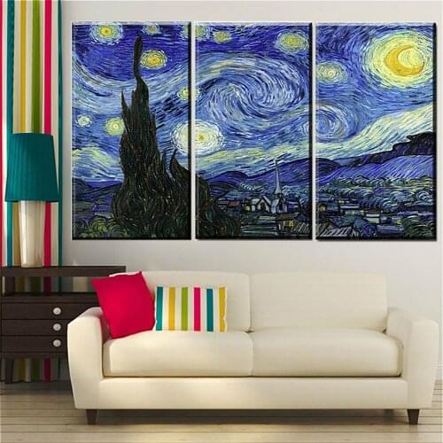 Vincent Van Gogh Starry Night Wall Art Picture Print Modern Home Decor Canvas Painting for Living Room Wall Decor Drop Shipping