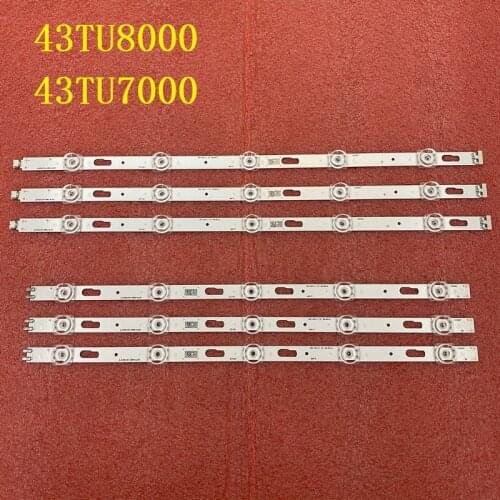 Kit 6pcs LED bar for Samsung UE43TU7000 UE43TU8000 UA43TU7000 UA43TU8000 JL.D430A1330-408AR 408AL-M_V02 CY-GT043HGAY1V