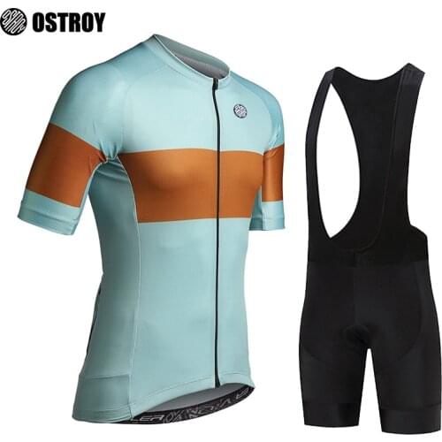 Summer Cycling Jersey Set Mountain Bike 2021 OSTROY Triathlon Bicycle Clothing Breathable Anti-UV Mountain Cycling Clothes Suit