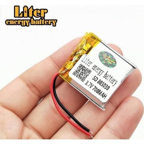 Rechargeable Li-ion Cell 3.7V polymer lithium battery 803030 083030 700mah With PCB For Toy DVD GPS MP3 MP4 MP5 Smart Watch