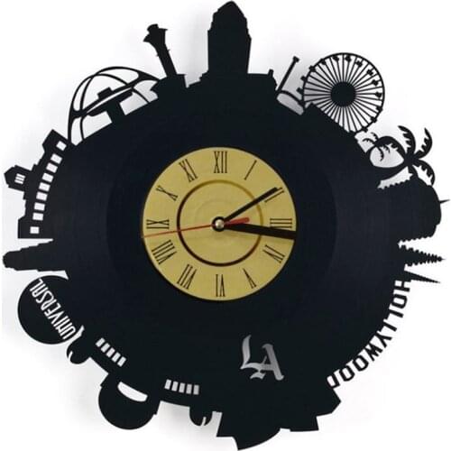 Los Angeles Vinyl Record Wall Clock - Decorate your home with Modern Art - Best gift for man, woman, boyfriend and girlfriend