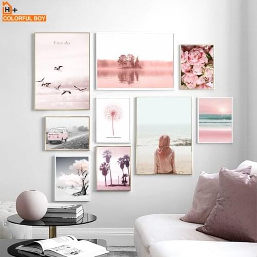 Wall Art Print Flower Bird Sea Landscape Canvas Painting Nordic Posters And Prints Dandelion Kids Room Wall Pictures Home Decor