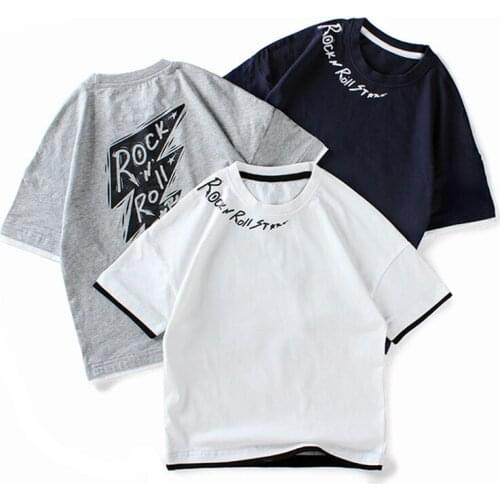 2021 New Summer 4-12Y Boys T-shirt Print Kids Short Sleeve T-shirts Childrens Clothing Baby Boy Cotton Top Clothes For Teens