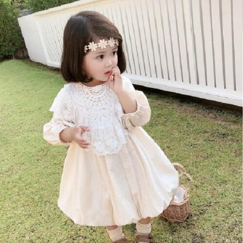 New Removable Children Spring Summer Lace Dress Baby Girls Dresses Trendy Kids Ruffle Special Occasion High Quality 2021