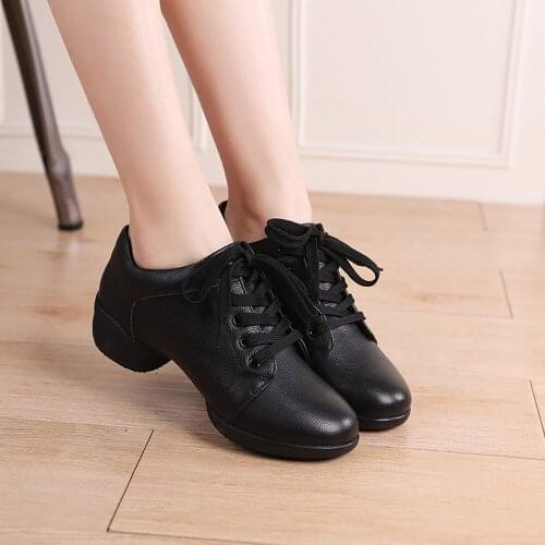 Dancing Shoes 8208 Spring The New Dancing Shoes Square Dance Shoe Genuine Leather Mid Heel Sailor Ms Damping Breathable Sweat
