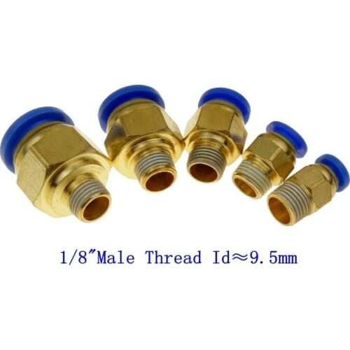 Pneumatic Air Push In Fitting Male Straight Connector For 4mm 6mm 8mm 10mm 12mm Tube OD x 1/8" BSPT