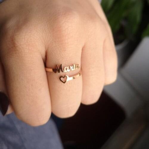 Customized Double Name Ring Stainless Steel Adjustable Personalized Womens Ring Unique Jewelry Wedding Ring Girl Gift