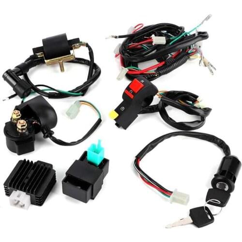 Complete Kick Start Engine Wiring Harness Kit for 110cc Dirt Bike Modified Parts