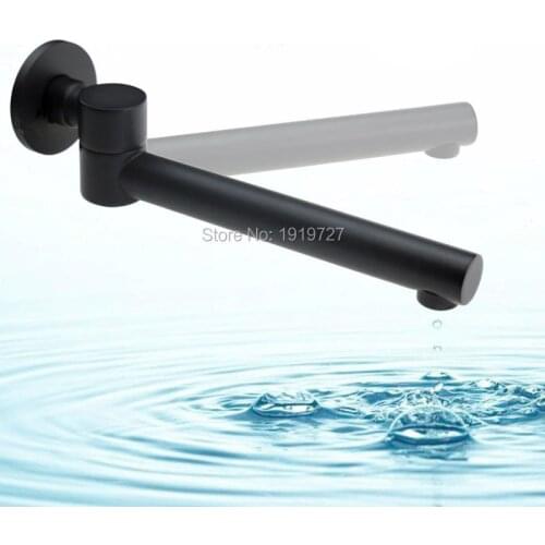 Swivel Faucet New Arrival Modern Wall Mounted Round straight water Spout For Bath SPA tub Mixer Tap Brass Matte Black Finish