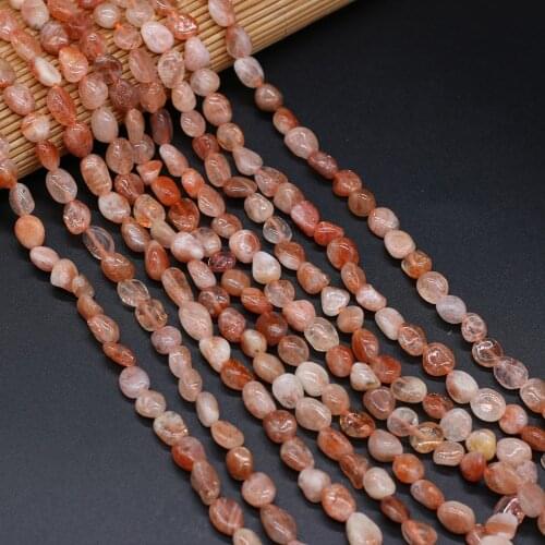 Natural Stone Bead Irregular Shape Sun Stone String Beads for Jewelry Making Fashion Bracelet Necklace Crafts Accessories