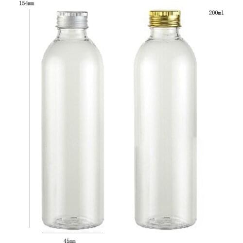 24 x 200ml Wholesale Clear Transparent PET Pump Lotion Bottle 200cc Plastic Cosmetic Packaging with Aluminum Cap