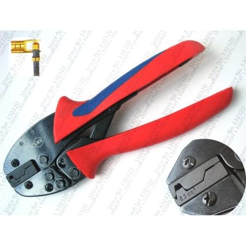Hand terminal crimping pliers for flag type cable lug connectors S-06FL crimping tool