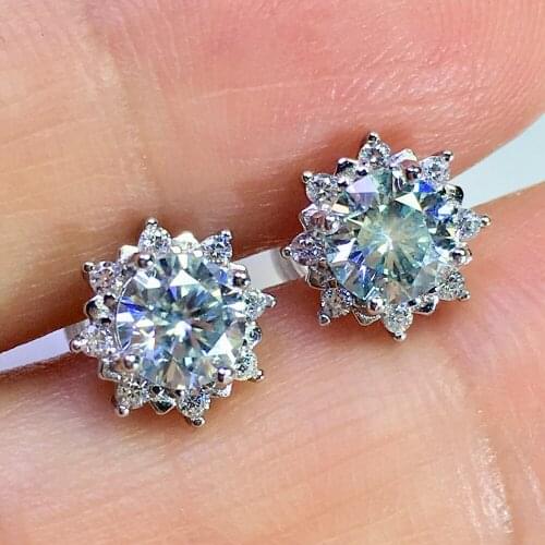925 silver Moissanite Romantic earrings luxury Valentines Day Anniversary gift Ear Studs Earrings Fine Jewelry Certification