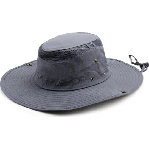Mens big-brimmed quick-drying fisherman cap mesh breathable sun hat ladies foldable climbing fishing hat