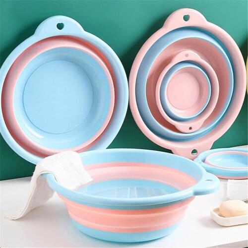 Foldable Wash Basin Portable Plastic Thicking Collapsible Outdoor Fishing Bucket Camping Kitchen Household Bathroom Accessories