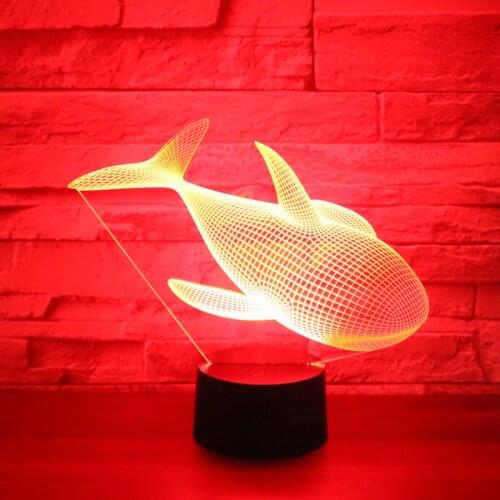 3D LED Night Light Whale with 7 Colors Light for Home Decoration Lamp Amazing Visualization Optical Illusion Awesome