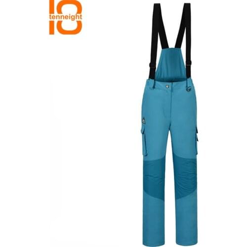 TENNEIGHT New winter outdoor ski pants women double board straps ski pants thicken windproof waterproof warm Snow Ski Trousers