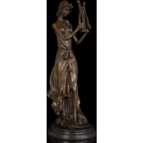 48CM Brass European character ornaments Ancient Greek sculpture handmade retro ornaments Musician In marble DS-241
