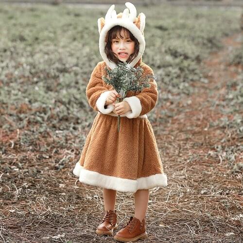 Umorden Girls Deer Reindeer Costume Onesies Pajamas Dress Fantasia Halloween Christmas Costumes for Kids Child