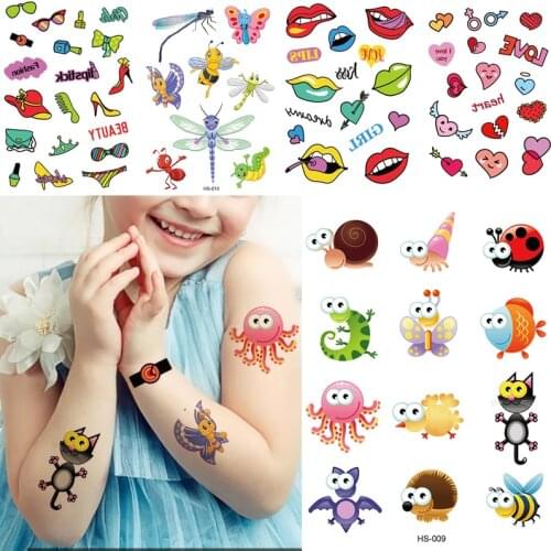 Waterproof Fairy Princess Tattoo Sticker for Children 3D Butterfly Childrens Birthday Party Decoration Fake Tattoo Cartoon