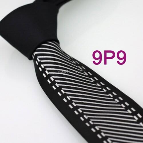 YIBEI Coachella Contrast Knot Black Tie Skinny Narrow Silver Striped Neckties Jacquard Woven Microfiber Gravatas Masculinas Slim