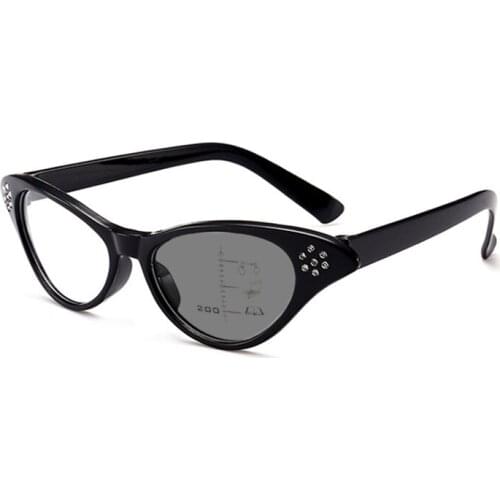 Women Cat Eye Photochromic Progressive Reading Glasses Ladies Driving Travel Sunglasses Look Near Far Presbyopia Eyeglasses