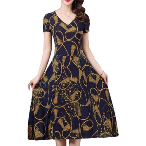 Women Dresses Summer 2020 Sexy V Neck Floral Print Boho Beach Dress Short Sleeve A Line long Dress Elegant Sundress Robe
