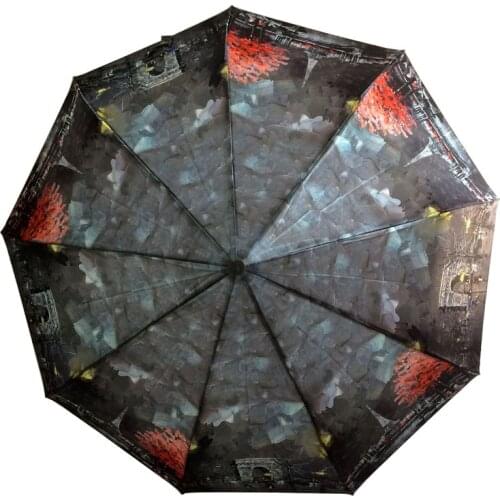 Automatic Umbrella Rain Womens Umbrella Windproof 3folding 23"9K Waterproof Luxury Paraguas Strong Fashion Popular Big Зонтик