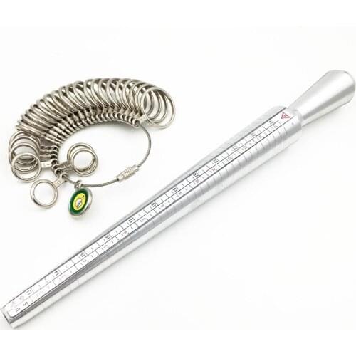 1set Ring Sizer Finger Sizing jewelers Measuring Stick Metal finger Ring gauge Mandrel US Size Jewelry Tools for jewelry shop
