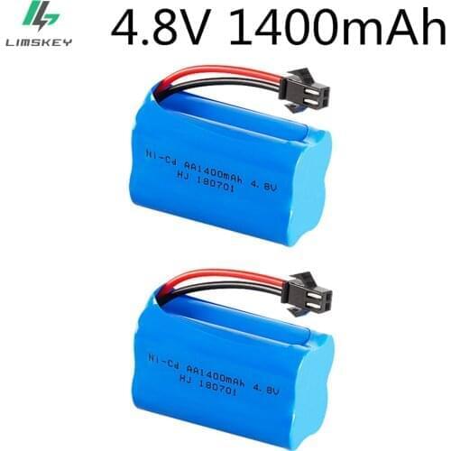 2pcs 4.8v 1400mah Ni-Cd Battery nicd AA 4.8v rechargeable battery pack for RC cars 4.8v RC boat toy Ni-Cd Battery