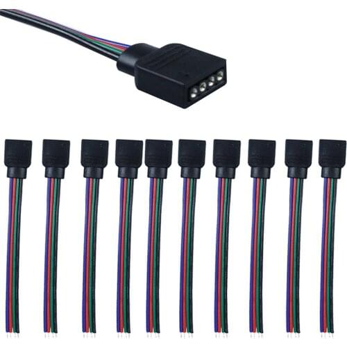 50Pcs 4PIN Female RGB Connectors Wire Cable For 3528 5050 SMD LED Strip Lights