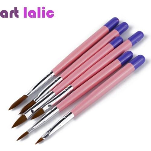 Artlalic 6pcs/Set DIY Professional Nail Art Brush Acrylic Design Painting Tool Pen Polish Brush Set Gel UV Print Brushes Kit